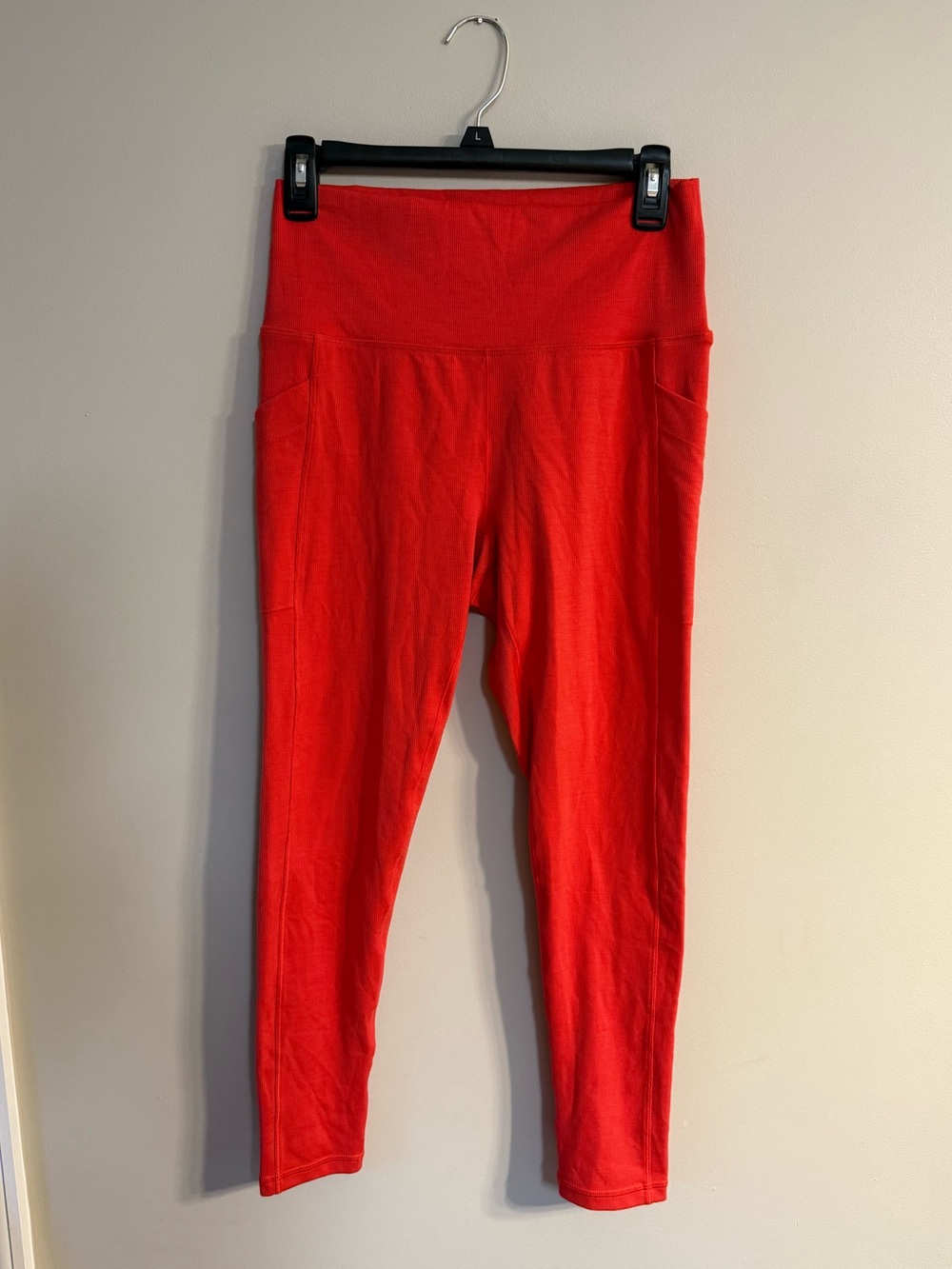 Prana Women's Red High-Rise Leggings with Side Pockets